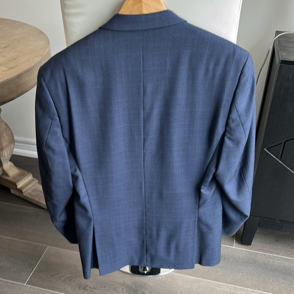 Michael Kors Wool Single Breast Two Button Blue Blazer Light Plaid Men size 44R - Picture 14 of 14